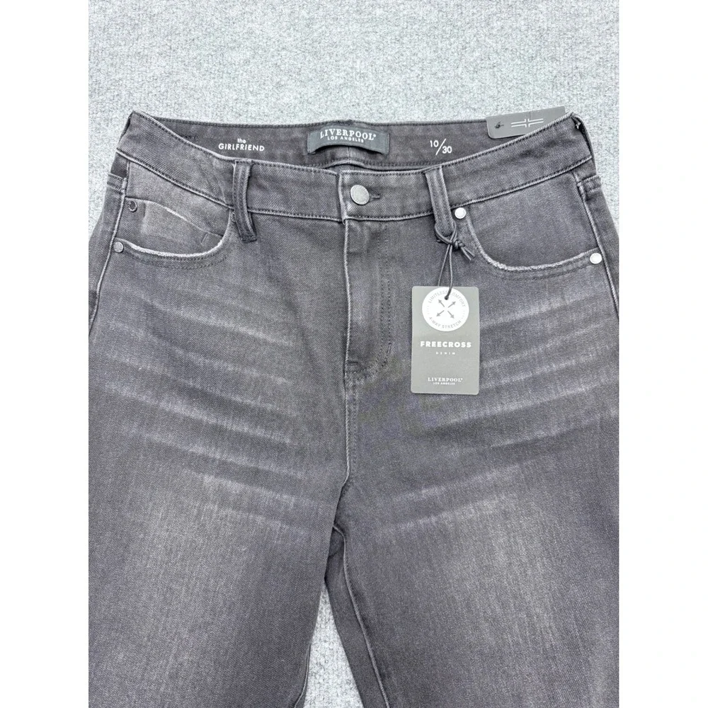 Liverpool Los Angeles The Girlfriend Jeans Washed Black Freecross Denim Size 30 - Picture 4 of 6
